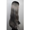 Kayla - dlouhá lace front ombre černá -šedá paruka
