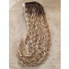Elvina - dlouhá lace front blond hnědá s melirem kudrnata paruka