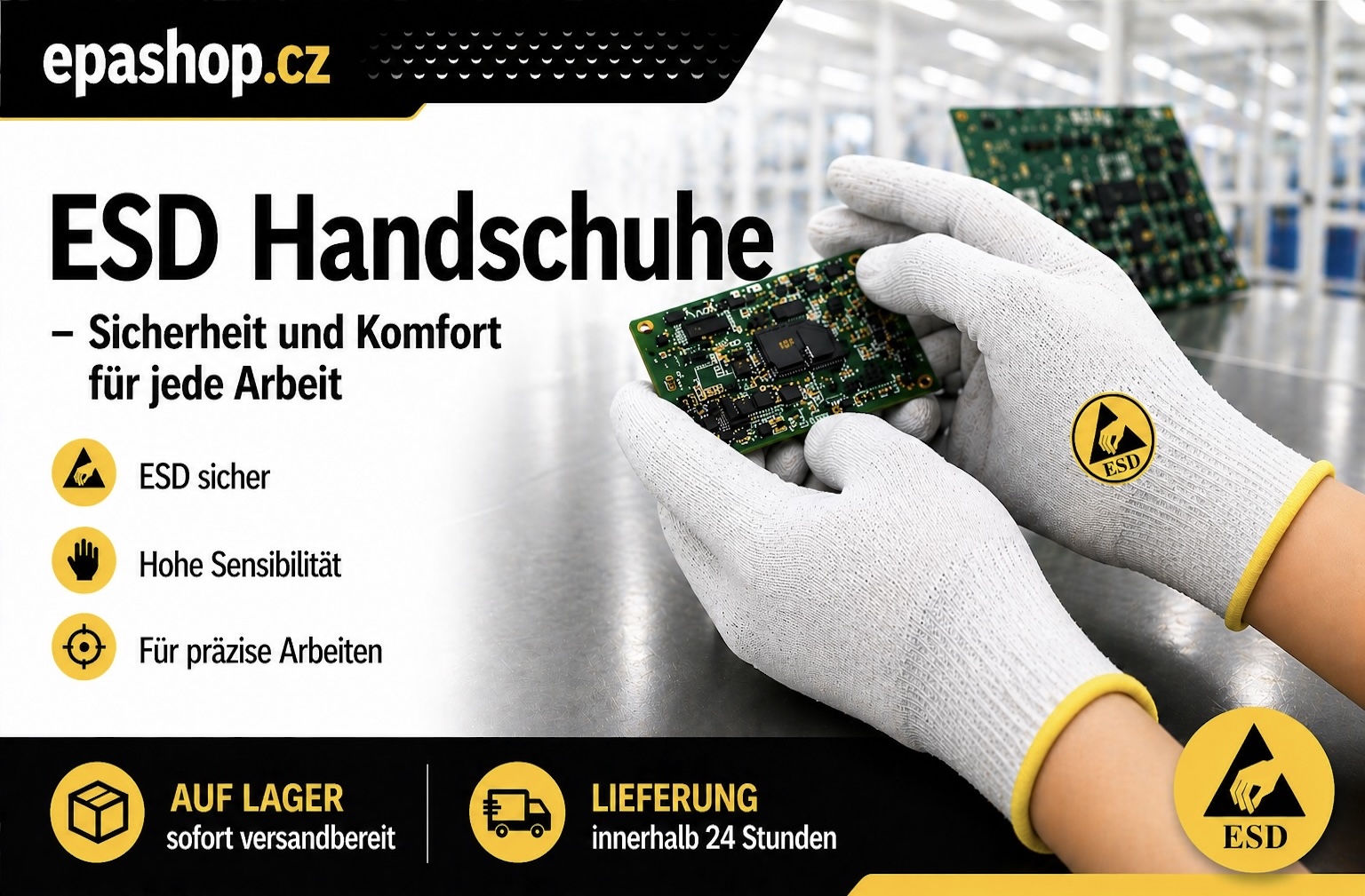 ESD Handschuhe - Lieferung innerhalb 24 Stunden