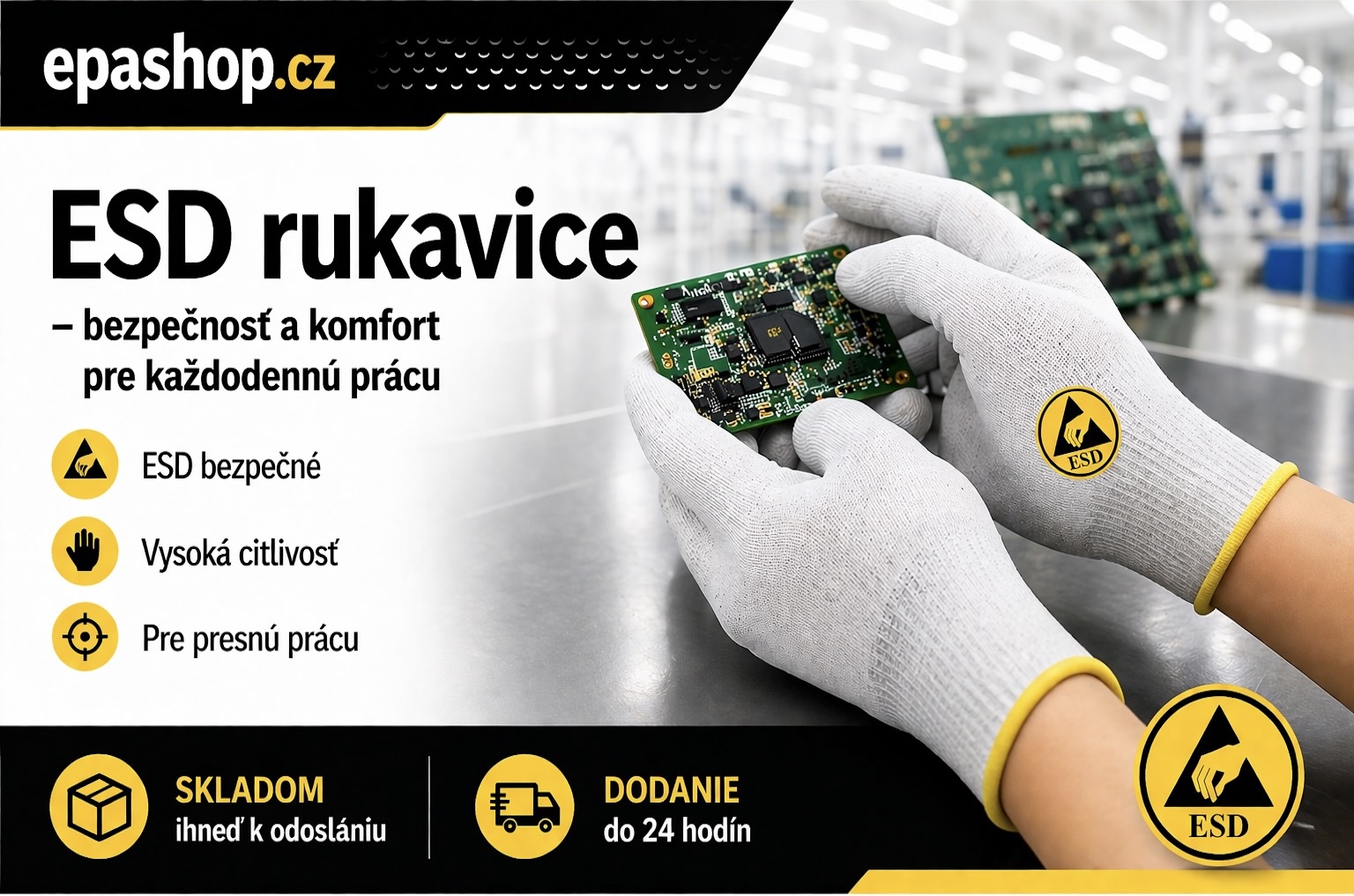 ESD rukavice - dodanie do 24 hodín