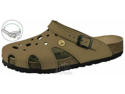 ESD dámské pantofle AIR - khaki