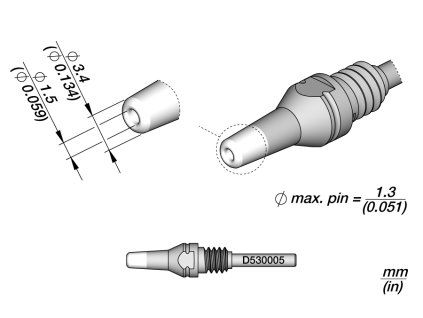 Odpájecí hrot JBC D530005