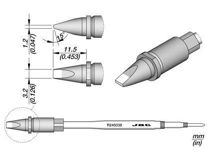Pájecí hrot JBC R245038