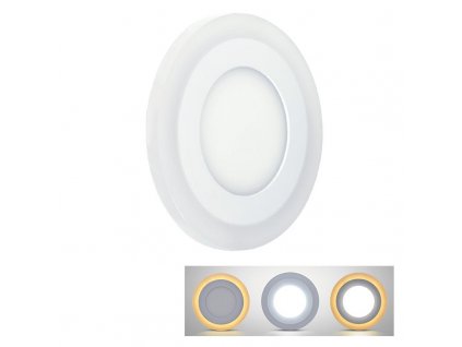 Solight LED podsvícený panel, podhledový, 6W+3W, 400lm, 4000K, kulatý