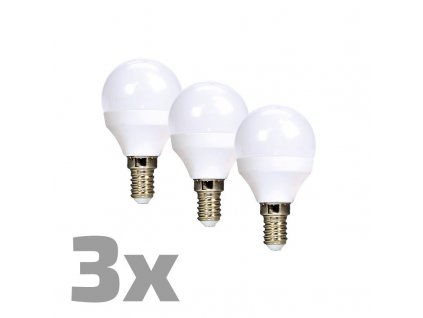 ECOLUX LED žárovka Ecolux 3-pack , miniglobe, 6W, E14, 3000K, 450lm, 3ks