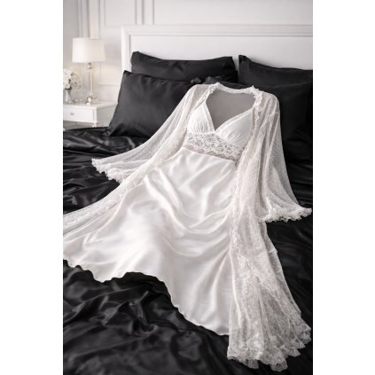 Biely set košieľka a župan 2