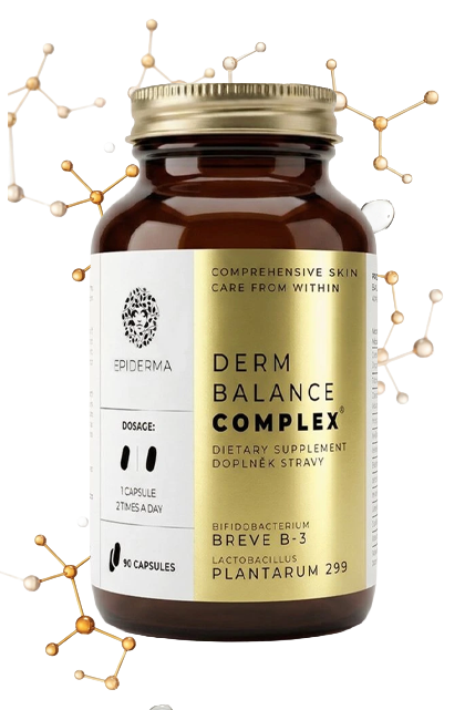 Übersicht der Zusammensetzung des Nahrungsergänzungsmittels DermBalance Complex® EPIDERMA®