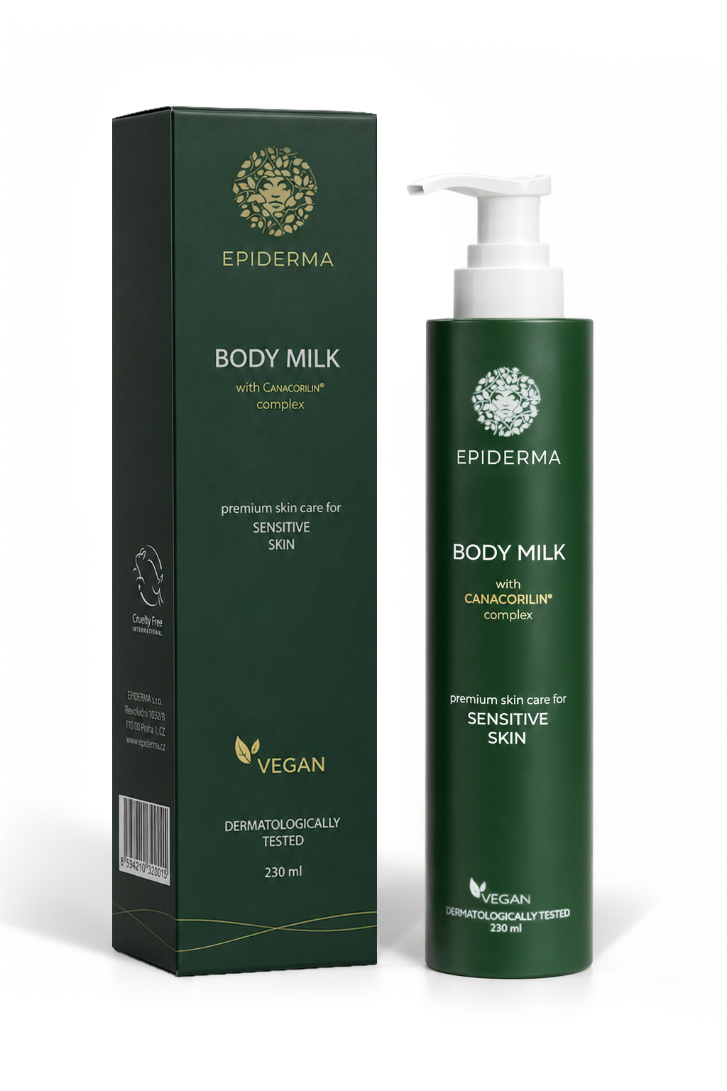 Přehled vlastností tělového mléka s komplexem CANACORILIN® EPIDERMA®