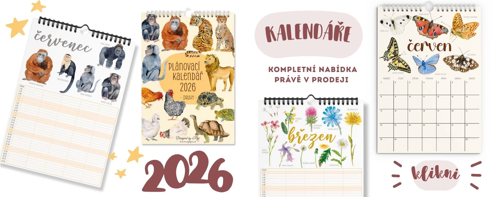 diáře a kalendáře 2026