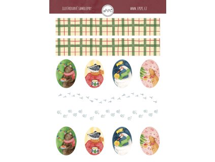 vanocni ovaly+washi motiv