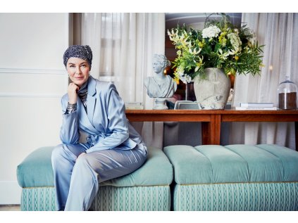 TURBAN NAVY CHEMOTERAPIE ALOPECIE DOBROMILA DARNADYOVA EPITA DD ZLIN 4