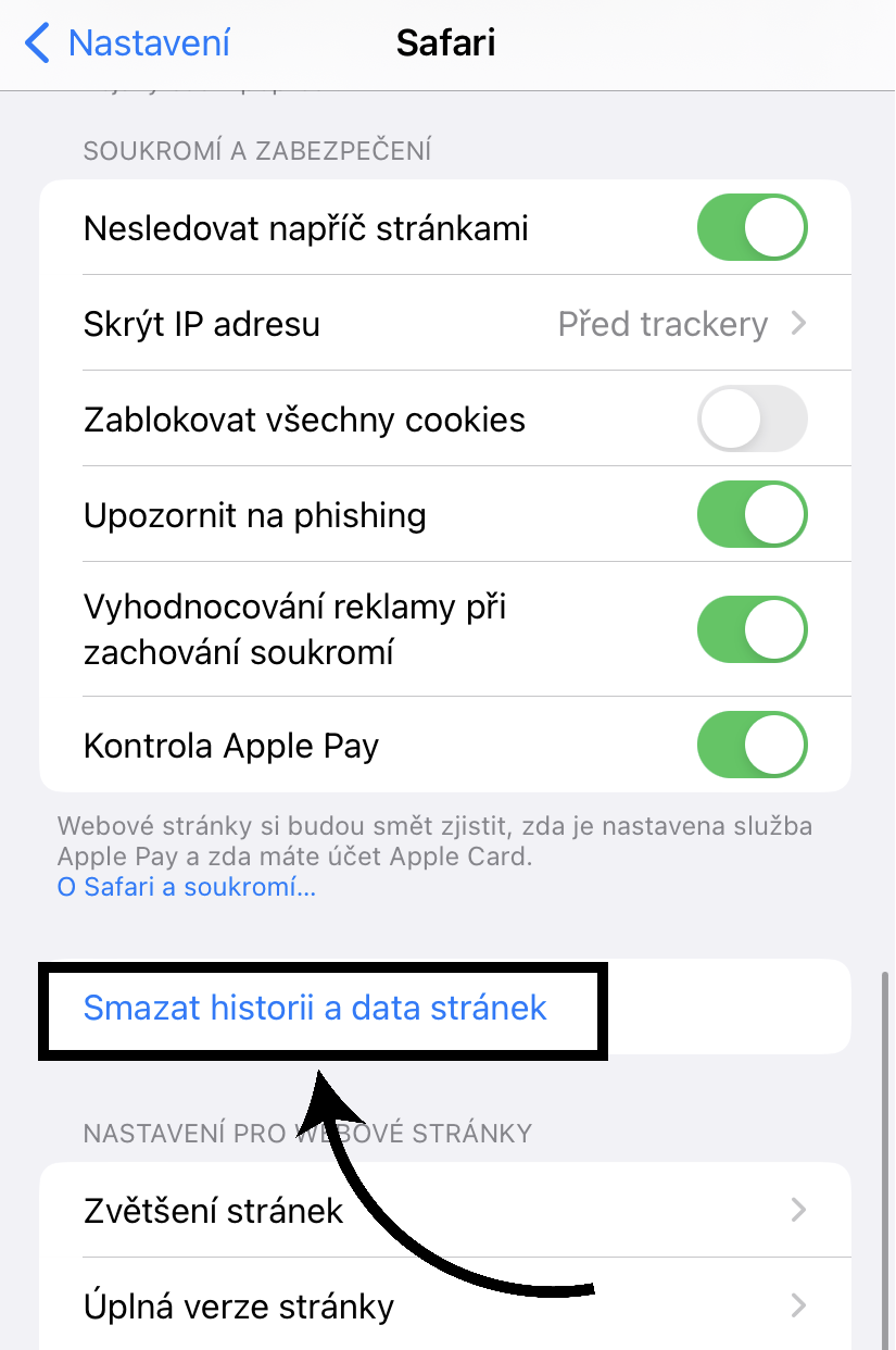 jak vyčistit paměť iPhone