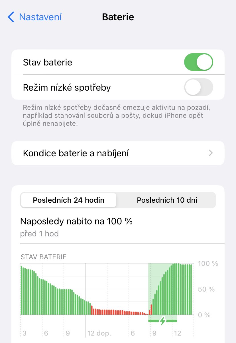 kondice baterie iphone