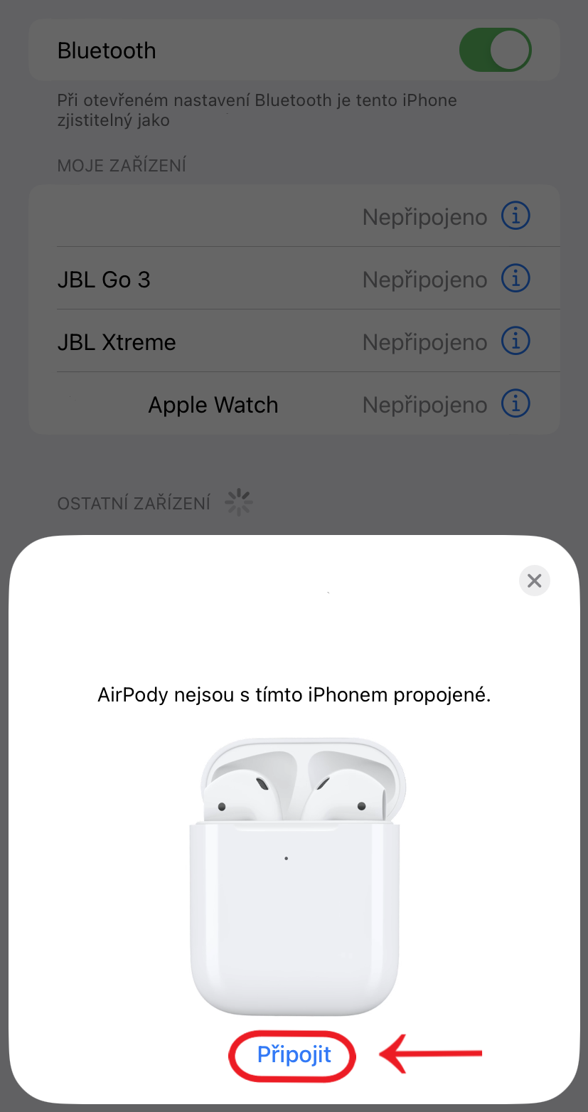 airpods 2 leve sluchatko