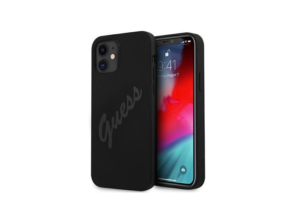 eng pm Guess GUHCP12SLSVSBK iPhone 12 mini 5 4 quot black black hardcase Script Vintage 68764 1