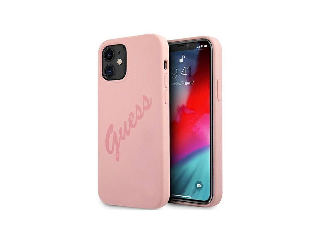 eng pm Guess GUHCP12SLSVSPI iPhone 12 mini 5 4 quot pink pink hardcase Script Vintage 68770 1