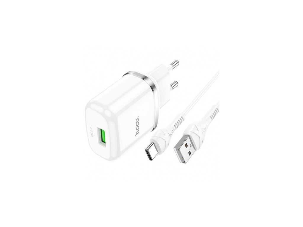 hoco special single port qc3 0 charger set type c eu white