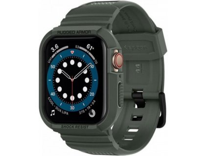 Spigen Rugged Armor Pro řemínek pro Apple Watch 4/5/6/7 (44 / 45mm) vojenská zelená