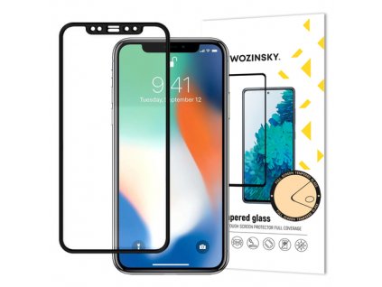 eng pm Wozinsky Super Durable Full Glue Tempered Glass Full Screen with Frame Case Friendly iPhone 12 Pro iPhone 12 Black 63714 1