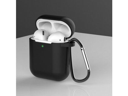 eng pm Case for AirPods 2 AirPods 1 silicone soft cover for headphones keychain carabiner pendant black case D 87734 1