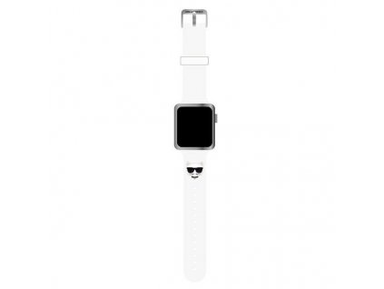 eng pl Karl Lagerfeld Pasek KLAWMSLCW Apple Watch 38 40 41mm bialy white strap Silicone Choupette Heads 90667 1