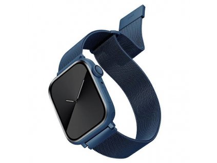 eng pm UNIQ pasek Dante Apple Watch Series 4 5 6 7 8 SE SE2 42 44 45mm Stainless Steel niebieski cobalt blue 94861 1