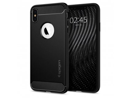 eng pl Spigen RUGGED ARMOR IPHONE X XS MATTE BLACK 44386 1