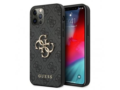 eng pl Guess GUHCP12M4GMGGR iPhone 12 12 Pro 6 1 szary grey hardcase 4G Big Metal Logo 73181 1