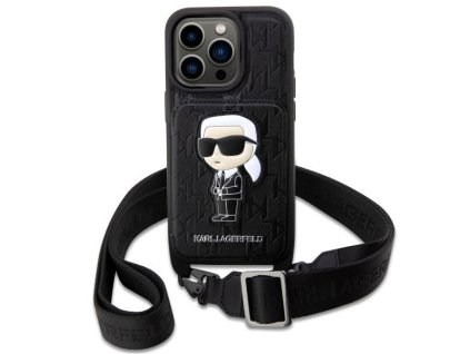 eng pl Karl Lagerfeld KLHCP14LCSAKHPKK iPhone 14 Pro 6 1 hardcase black black Crossbody Saffiano Monogram Ikonik 148995 2