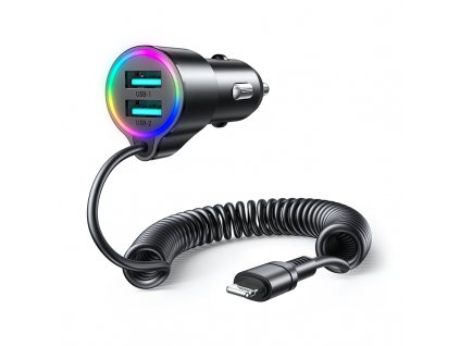eng pl Joyroom 3 in 1 fast car charger with Lightning cable 1 5m 17W black JR CL25 121166 2
