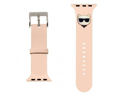 eng pm Karl Lagerfeld KLAWMSLCP Apple Watch Strap 38 40 41mm pink pink strap Silicone Choupette Heads 123027 2