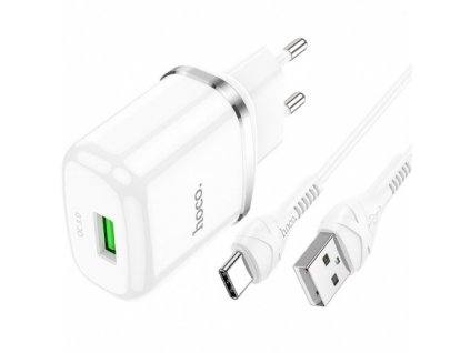 hoco special single port qc3 0 charger set type c eu white