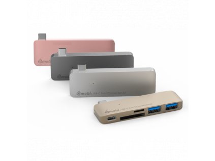 Gmobi Multi-port z USB-C na 2x USB 3.0 + USB-C + čtečky karet SD a Micro SD