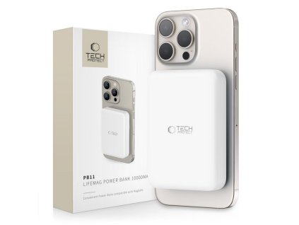 Screenshot 2025 12 11 at 13 41 35 Tech Protect LifeMag PB11 Powerbank with MagSafe 10000mAh 15W USB C port white USB C cable Hurtel.com