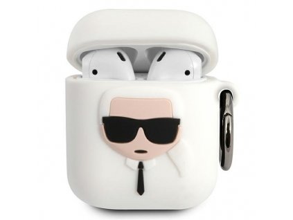 Karl Lagerfeld silikonové pouzdro pro Apple Airpods 1/2 bílé
