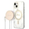 eng pl Set Guess GUBPP14SHMEACSH Case Charger iPhone 14 6 1 white white hard case Marble MagSafe 136520 1