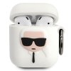 Karl Lagerfeld silikonové pouzdro pro Apple Airpods 1/2 bílé