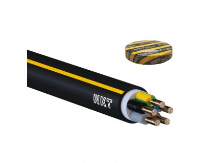 Inštalačný kábel NKT CYKY J 5x2,5 mm so žltým pruhom