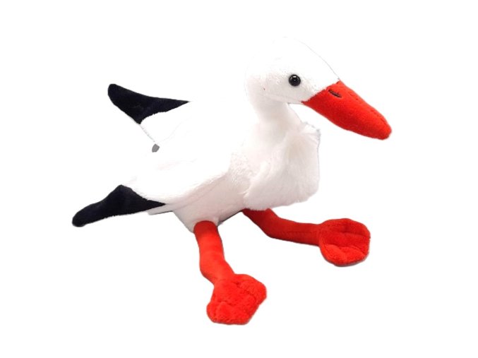 Plüss gólya 28 cm - plüss játékok