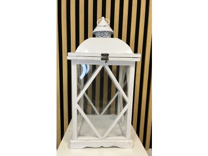 Lucerna dřevěná bílá