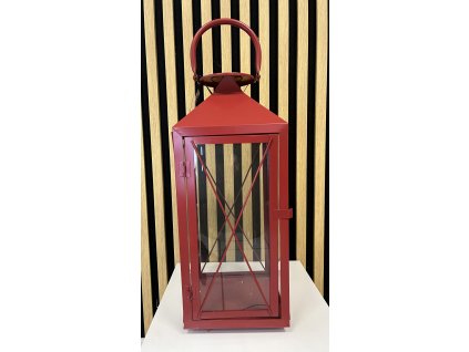 Lucerna kovová červená