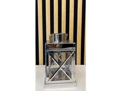 Lucerna kovová stříbrná