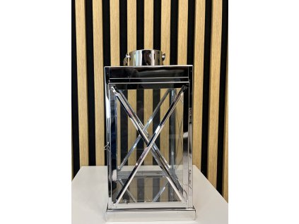 Lucerna kovová stříbrná