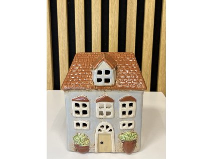 Keramický domek světle modrý