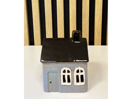 Keramický domek šedomodrý