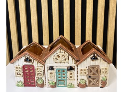 Keramický trojdomek na rostiny