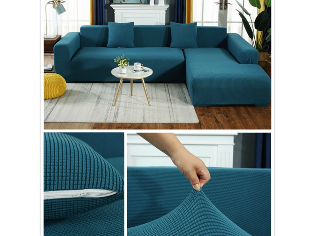 Žakárové napínací potahy na sedačku a křesla