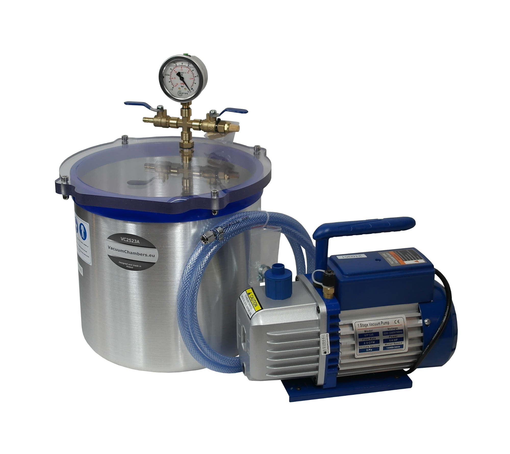 Vakuový set VC2523A + VP125 – epoxio.cz Vakuový set pro odbublinkování epoxidu 12,5 L – komora VC2523A s vývěvou VP125