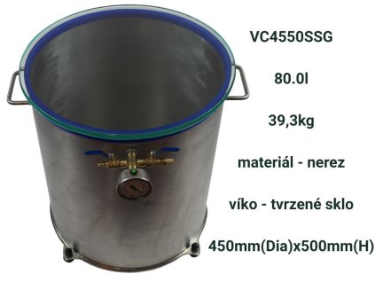vakuová komora 80 s tvrzeným sklem