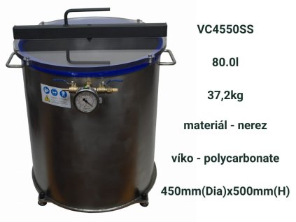 vakuová komora 80L na odbubinkování epoxidu